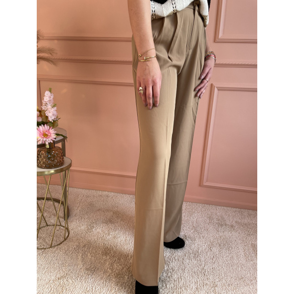Pantalon wide leg kaki
