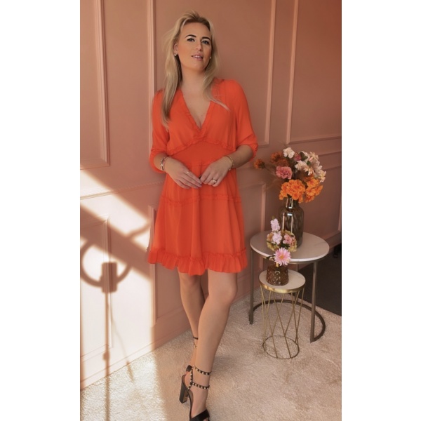 Ruffle dress orange