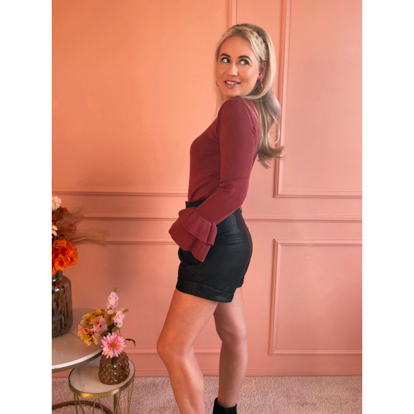 Faux leather short