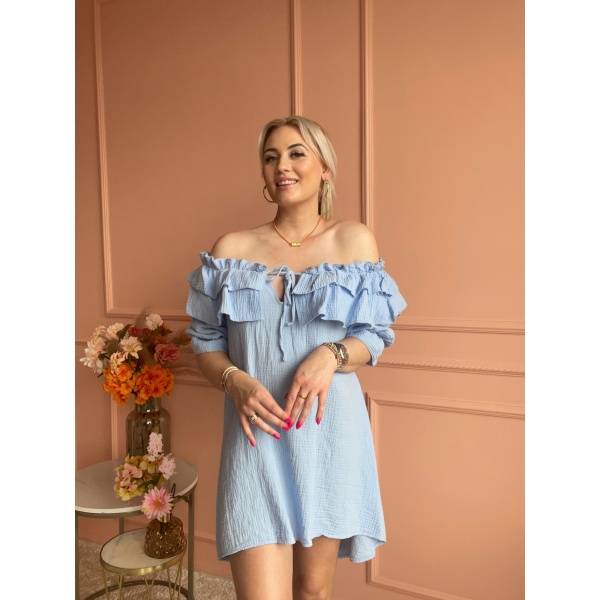 Off shoulder blue