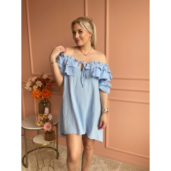 Off shoulder blue