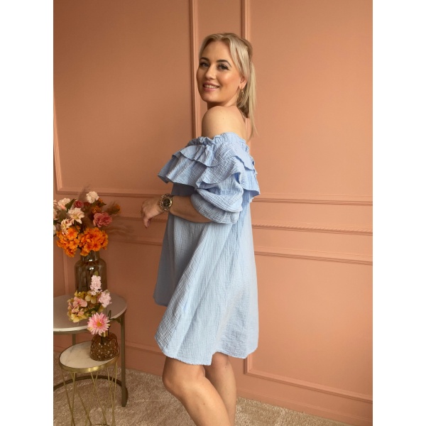 Off shoulder blue