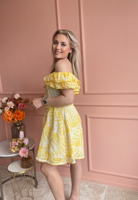 Broderie ruffle yellow