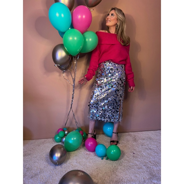 Disco skirt silver