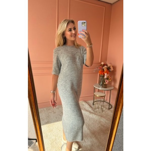 knitted dress grijs