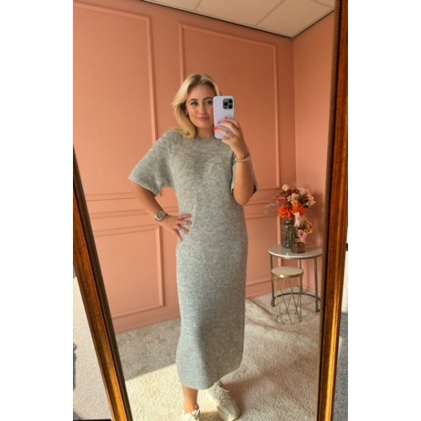 knitted dress grijs