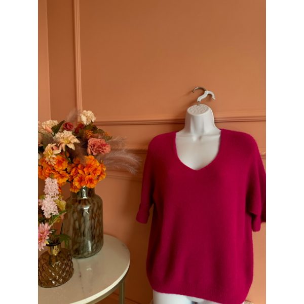 knitted top magenta