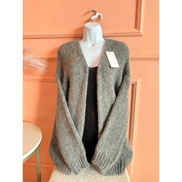 knitted vest grijs