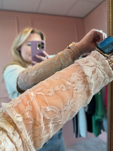 Lace shirt beige