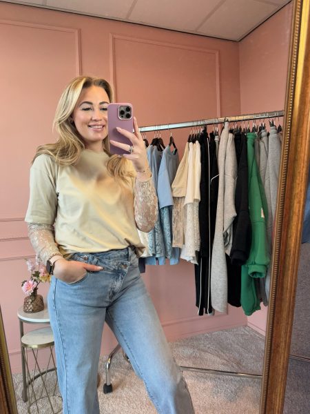 Lace shirt beige