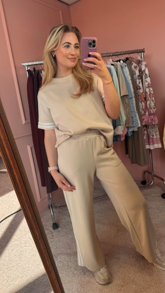 2-piece stripe Beige
