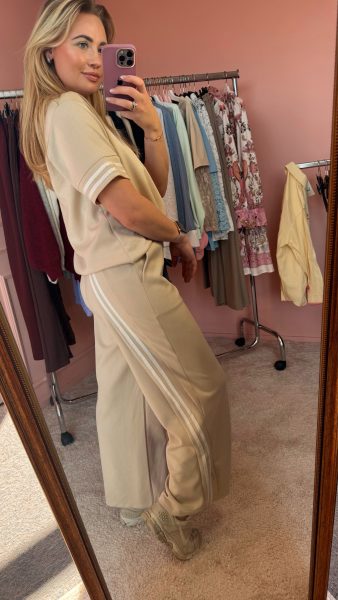 2-piece stripe Beige