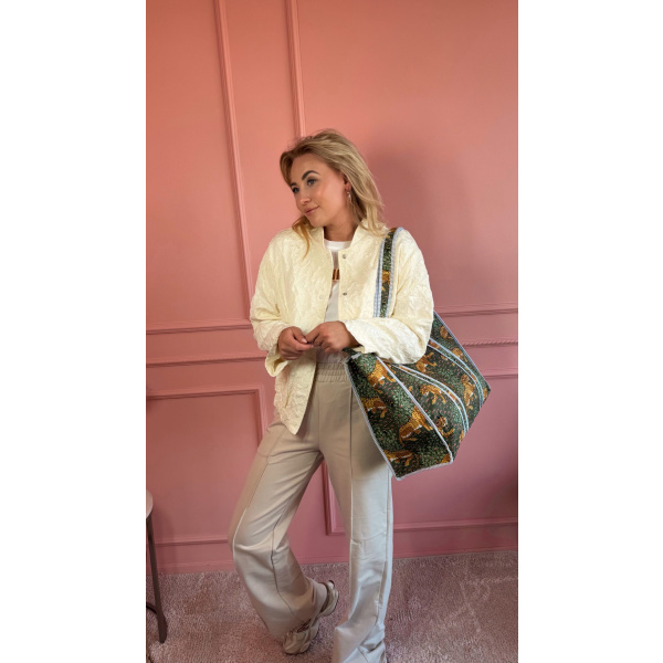 Beachbag / shopper tiger groen