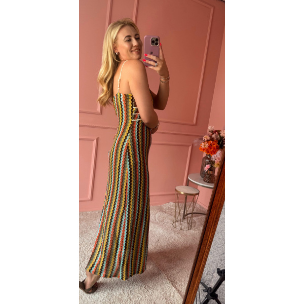 Zigzag dress Brown multi