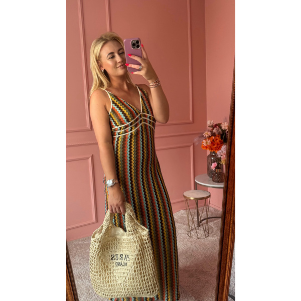 Zigzag dress Brown multi