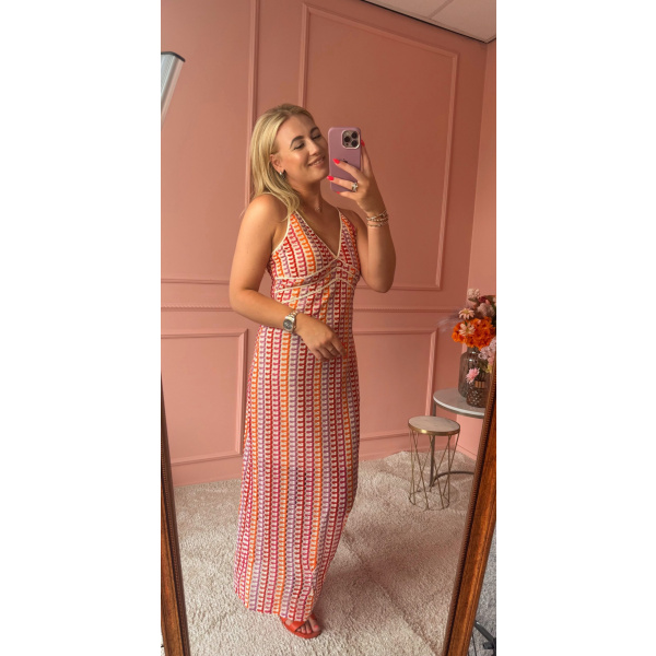 Zigzag dress orange multi