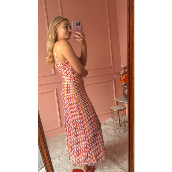 Zigzag dress orange multi