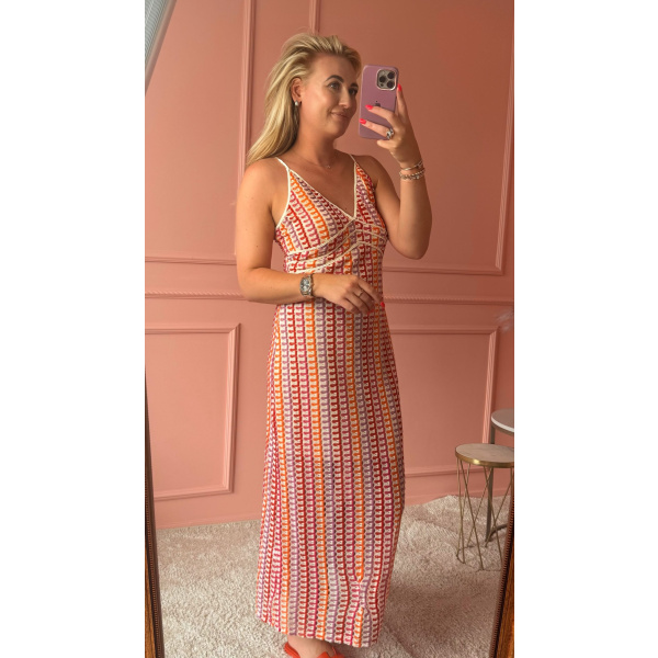 Zigzag dress orange multi