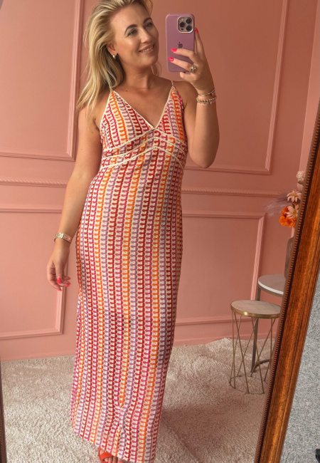 Zigzag dress orange multi