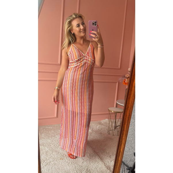 Zigzag dress orange multi