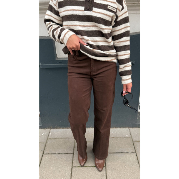 wide leg jeans brown