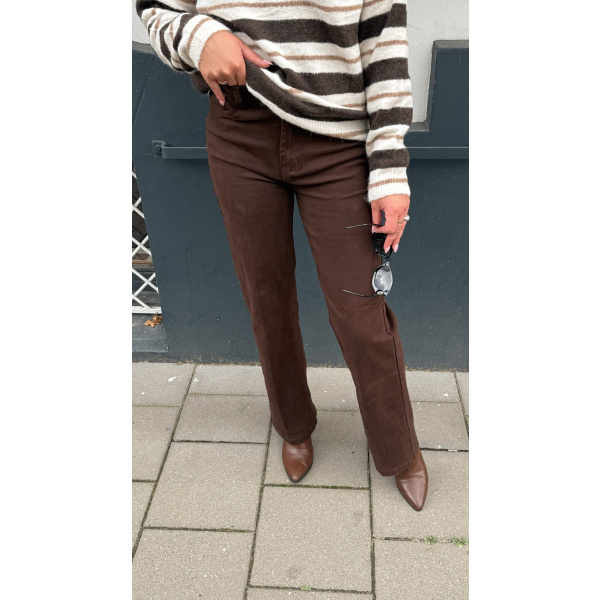 wide leg jeans brown