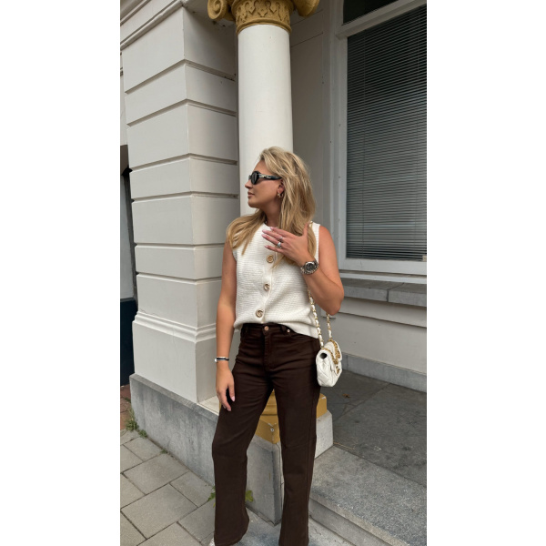 wide leg jeans brown