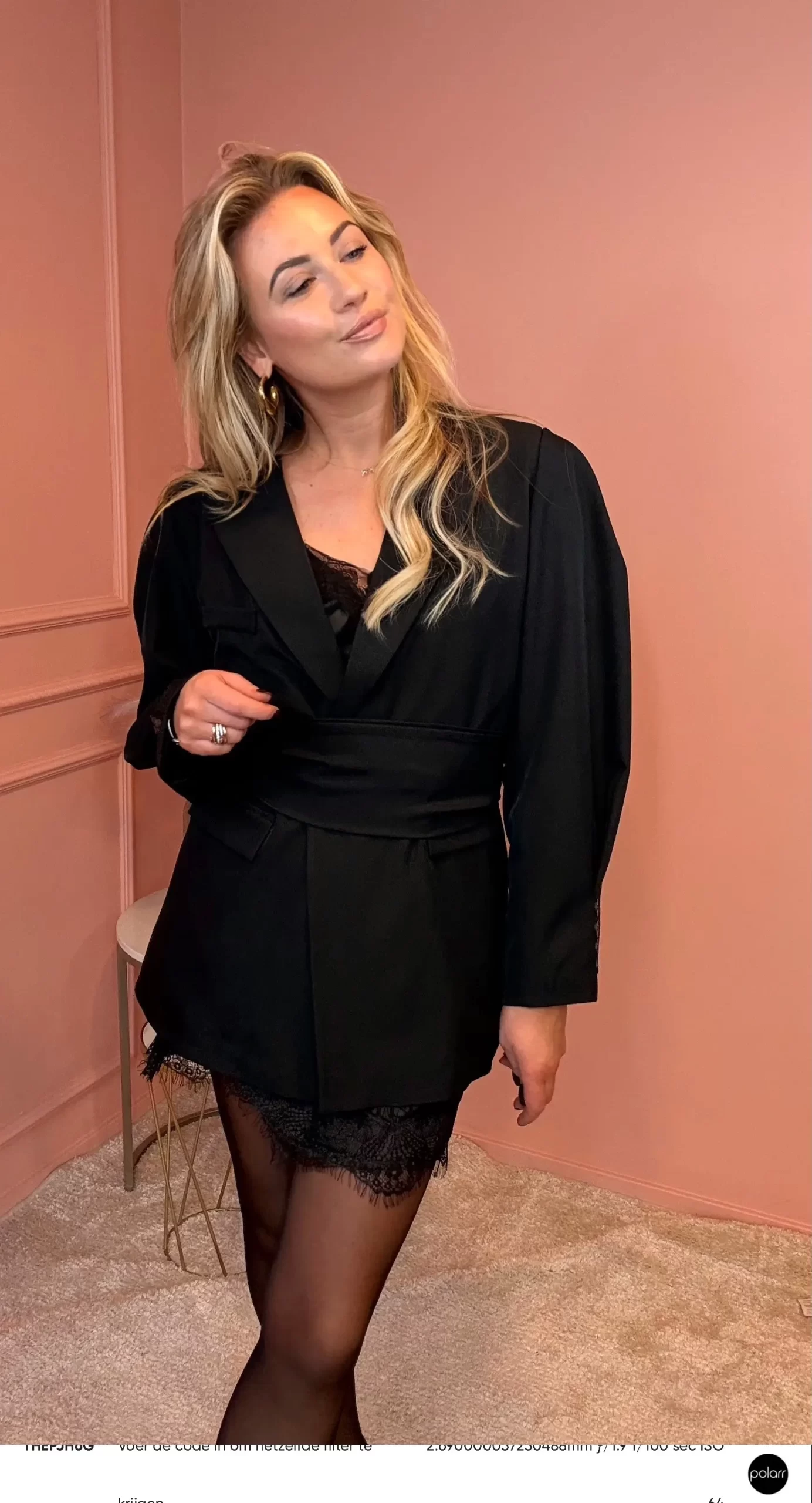 wrap it blazer zwart